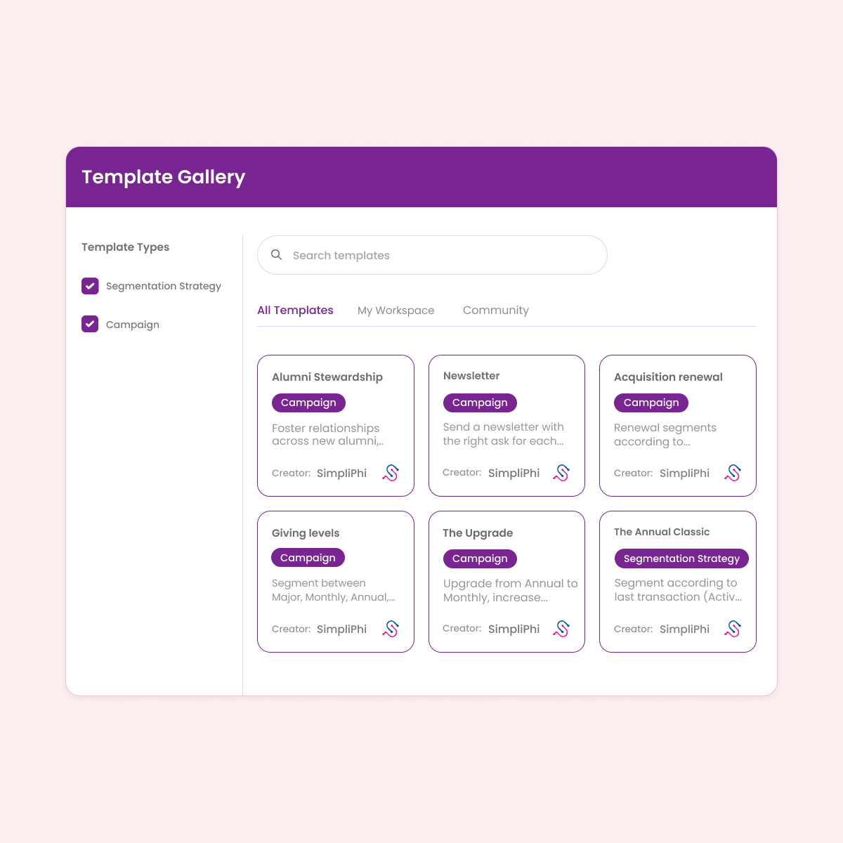 AmpliPhi template gallery